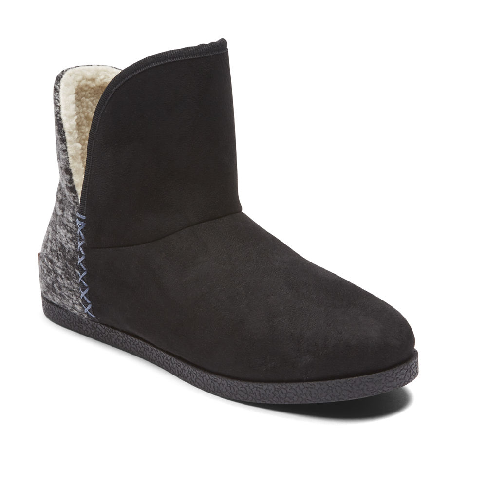 Rockport Boots For Womens Black - truTECH Veda Slipper - MC6324089